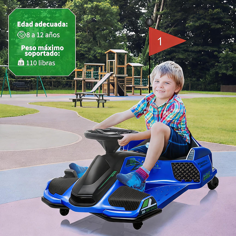 Garvee Coche de Carreras Eléctrico Infantil de 24V de PP Motor Sin Escobillas de 180W Alta Velocidad Estándar EU Azul
