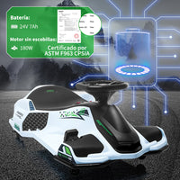 Garvee Kart Eléctrico Infantil de Derrape de 24V de PP Motor Sin Escobillas de 180W Alta Velocidad Estándar EU Blanco
