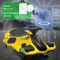 Garvee Kart Eléctrico para Niños de 24V con Motor Brushless y Luces LED para Derrape en Pista