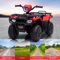 Garvee ATV Eléctrico para Niños de 12V con Motores Dobles de 30W Velocidad de 2 a 5 km/h y Dimensiones de 88x46x50 cm para Edades de 3 a 6 Años, Rojo