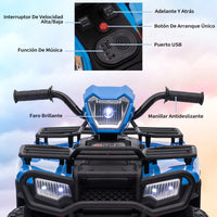 Garvee ATV Eléctrico Infantil de 12V con Doble Motor de 30W y Velocidad de 2 a 5 km/h Mini Quad para Niños de 3 a 6 Años, Azul