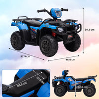 Garvee ATV Eléctrico Infantil de 12V con Doble Motor de 30W y Velocidad de 2 a 5 km/h Mini Quad para Niños de 3 a 6 Años, Azul