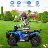 Garvee ATV Eléctrico Infantil de 12V con Doble Motor de 30W y Velocidad de 2 a 5 km/h Mini Quad para Niños de 3 a 6 Años, Azul