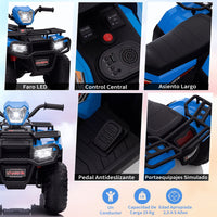 Garvee ATV Eléctrico Infantil de 12V con Doble Motor de 30W y Velocidad de 2 a 5 km/h Mini Quad para Niños de 3 a 6 Años, Azul
