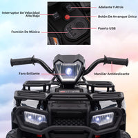 Garvee ATV Eléctrico para Niños de 12V con Motores Dobles de 30W Velocidad de 2 a 5 km/h y Dimensiones de 88x46x50 cm para Edades de 3 a 6 Años, Negro