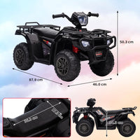 Garvee ATV Eléctrico para Niños de 12V con Motores Dobles de 30W Velocidad de 2 a 5 km/h y Dimensiones de 88x46x50 cm para Edades de 3 a 6 Años, Negro