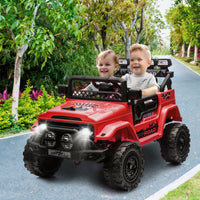 Garvee Coche Eléctrico para Niños 12V, Todoterreno Infantil con Control Remoto 2.4G, Doble Motor, Bluetooth, Luces LED y Arranque Suave, 3-6 Años, Rojo