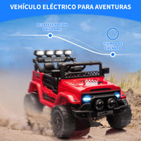 Garvee Coche Eléctrico para Niños 12V, Todoterreno Infantil con Control Remoto 2.4G, Doble Motor, Bluetooth, Luces LED y Arranque Suave, 3-6 Años, Rojo