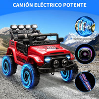 Garvee Coche Eléctrico para Niños 12V, Todoterreno Infantil con Control Remoto 2.4G, Doble Motor, Bluetooth, Luces LED y Arranque Suave, 3-6 Años, Rojo