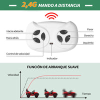 Garvee Coche Eléctrico Infantil Estilo Todoterreno Batería 12V 7Ah Doble Motor Mando a Distancia 2.4 GHz Conexión Bluetooth Luces LED Arranque Suave Rojo