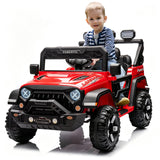Garvee Coche Eléctrico Infantil Estilo Todoterreno Batería 12V 7Ah Doble Motor Mando a Distancia 2.4 GHz Conexión Bluetooth Luces LED Arranque Suave Rojo - Rojo