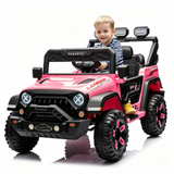 Garvee Coche Eléctrico Infantil de 12 V con Control Remoto Parental, 3 Velocidades, Luces LED, Música Bluetooth y Suspensión de Resortes, para Niños de 3 a 6 Años, Interior y Exterior, Rosa - Rosa