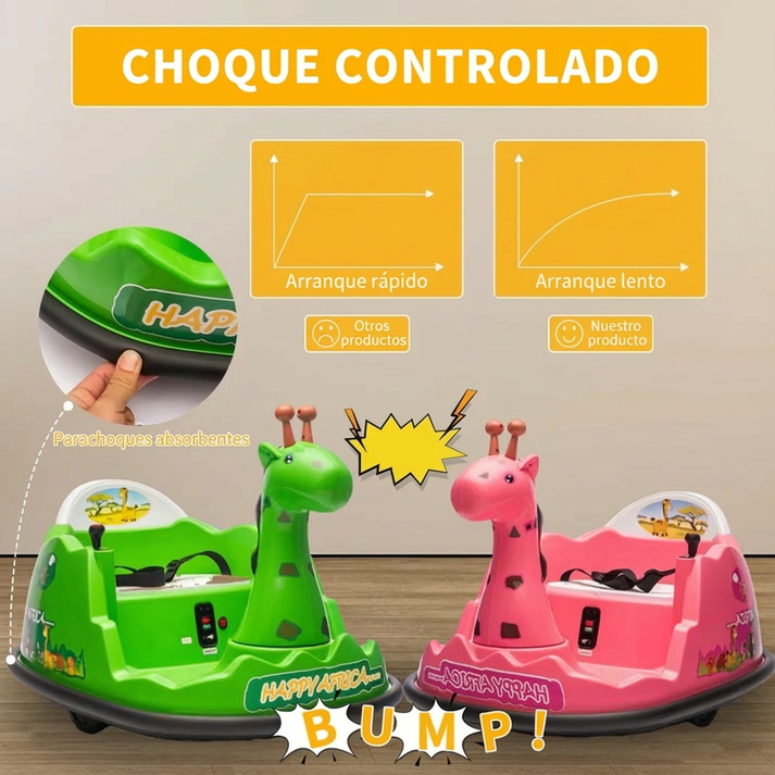 Coche de juguete con diseño único y parachoques absorbentes