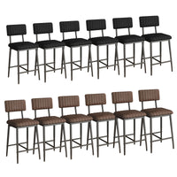 Garvee Conjunto de 2 Taburetes Altos de Cocina con Asiento de PU y Respaldo Ergonómico 181kg Negro