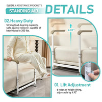 Garvee Asistencia para Movilidad Sofá Acero Carbono 6 Alturas Regulables Antideslizante Instalación Sencilla Hogares Mayores Marrón