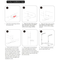 Garvee Asistencia para Movilidad Sofá Acero Carbono 6 Alturas Regulables Antideslizante Instalación Sencilla Hogares Mayores Marrón