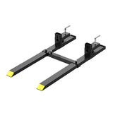Garvee Horquillas para Palets de 109.2cm con Abrazadera, Acero Soldado, Capacidad 680.4kg, Barra Estabilizadora Ajustable, Seguridad Mejorada, Uso en Carga y Transporte - Amarillo Claro
