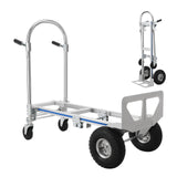 Garvee Carretilla Plegable 2 en 1 de Aluminio para Transportistas en Almacenaje y Mudanzas 350kg Plata - Plata