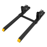 Garvee Horquillas para Palets de Acero Aleado 109cm 907.2 kg con Barra Estabilizadora Ajustable, Ideal para Tractores y Cargadores - Con Barra de Conexión