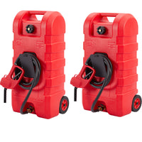 Garvee Carro De Combustible 15 Galones Con Ruedas, Bomba Manual 2 GPM, Tanque Antigoteo Polietileno, Jardín Y Marina, 10FT Manguera, Ruedas Todo Terreno