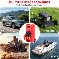 Garvee Carro De Combustible 15 Galones Con Ruedas, Bomba Manual 2 GPM, Tanque Antigoteo Polietileno, Jardín Y Marina, 10FT Manguera, Ruedas Todo Terreno