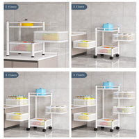 Garvee Carro Giratorio Almacenamiento Acero Carbono 4 Niveles Ruedas Niño Cuarto Cocina Organiza Juguetes