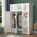 Garvee Armoire Penderie Portable Con Cubos Modulares Puertas DIY PP ABS Metal Para Hogar Y Oficina 145x75x47cm - Blanco
