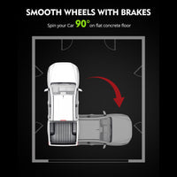 Garvee Juego de 4 Rodillos para Ruedas de Auto de Acero Carbono, Capacidad 2721.55kg, Plataforma Antideslizante 40.64x33.02cm, Rojo para Garajes y Talleres