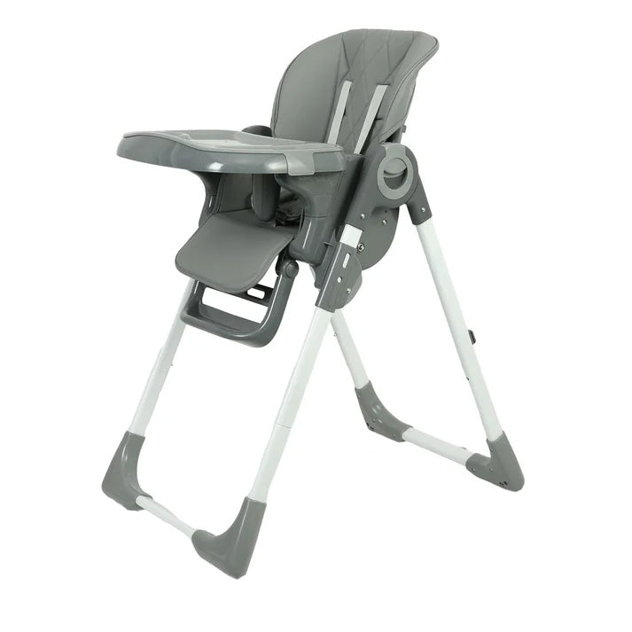Garvee Kinderhochstuhl YB-H22, Silla Alta Plegable para Niños, Compacto y Estable, Gris, Ideal para Hogar y Viajes