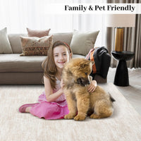 Garvee Alfombra Lavable Antideslizante de Tejido Sólido Color Beige, 240×340 cm, Material Premium de Poliéster con Respaldo TPR, para Salón, Dormitorio, Oficina y Hogar