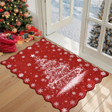 Garvee Felpudo Navideno de Poliester Suave Lavable a Maquina Plegable Antideslizante y Resistente, 60x100 cm Rojo