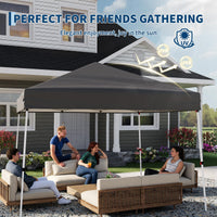 Garvee Toldo Plegable de 3x3 m con Techo Impermeable de Oxford y Altura Ajustable Gris
