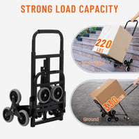 Garvee Carrito Escalera Plegable 3 en 1 Capacidad 249 kg Ruedas Triangulares Estables Telescópico para Almacén y Supermercado
