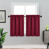 Garvee Cortinas Cortas para Baño 2 Paneles Opacas Bloqueo Luz Vino Tinto 66×91 cm