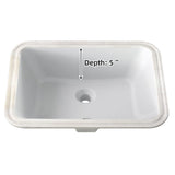 Garvee Lavabo De Baño Moderno Rectangular Undermount Cerámico Blanco Premium Con Desbordamiento Integrado Para Baños Contemporáneos 20.28x15.16x7.87 In - Lavabo Subencimera 5502 51.5 x 38.5 x 20 cm