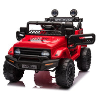 Garvee Coche Eléctrico 12V 4.5Ah, Control Remoto, Música y Luces LED, Plástico y Metal Resistentes, Pequeño, 3-6 años, Aire Libre, Rojo