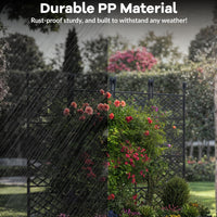 Garvee Jardineras Elevadas Con Enrejado Para Plantas Trepadoras, Plástico Y Metal, Pantalla De Privacidad, Para Patio Y Balcón, Negro, Versátil Y Duradero