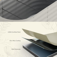 Garvee Cama De Jardín Elevada Galvanizada 183 x 91 x 61 cm, Metal Resistente A La Oxidación Color Beige, para Huertos y Flores
