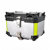 Garvee Baul Trasero para Moto en Aleacion de Aluminio Impermeable con Respaldo y Base de Acero, 45 Litros Plateado