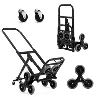Garvee Carrito Escalera Plegable 3 en 1 Capacidad 249 kg Ruedas Triangulares Estables Telescópico para Almacén y Supermercado