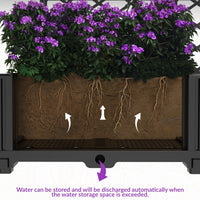 Garvee Set de 3 Jardineras Elevadas con Enrejado Reforzado, Plástico PP Duradero, Pantalla de Privacidad, 126x160cm, para Balcón y Patio, Negro