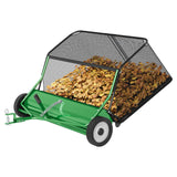 Garvee Barredora Remolcada de Cesped en Acero Resistente con Bolsa de Recoleccion Gran Capacidad de 339 Litros, 106 cm Verde