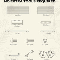 Garvee Cama Elevada de Jardín Cuadrada Acero Galvanizado 0.5mm Resistente 240x120x60 cm Cultivos Exteriores Verde