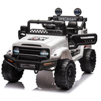 Garvee Coche Eléctrico 12V 4.5Ah, Control Remoto, Música y Luces LED, Plástico y Metal Resistente, Control Parental, Amortiguadores, 3-6 años, Aire Libre, Blanco