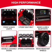 Garvee Coche Eléctrico 12V, Bluetooth y LED, Seguridad, Control Remoto 2.4G, Plástico Resistente, 5 km/h, 3-6 años, Interior y Exterior, Rojo