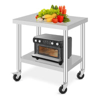 Garvee Mesa Profesional Gastro de Acero Inoxidable  Superficie Ajustable y Móvil SUS201