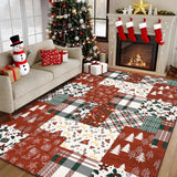 Garvee Alfombra Navidena de Poliester Suave Lavable a Maquina Plegable Antideslizante y Resistente, 160x230 cm Rojo
