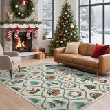 Garvee Alfombra Navidena de Poliester Suave Lavable a Maquina Plegable Antideslizante y Resistente, 120x170 cm Beige