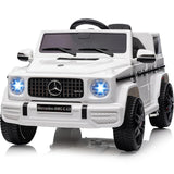 Garvee Coche Eléctrico 12V, Control Remoto 2.4G, LED, Bluetooth, Música, Cerradura de Seguridad, 3-6 años, Interior y Exterior, Blanco - Blanco