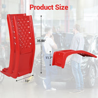 Garvee Set de 2 Ramps Elevadoras para Auto de Acero Sólido 3629 kg Antideslizante Compacto 89×33 cm Ideal para Mantenimiento en Garaje Rojo